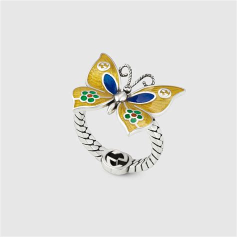 gucci butterfly ring.|Gucci trademark ring.